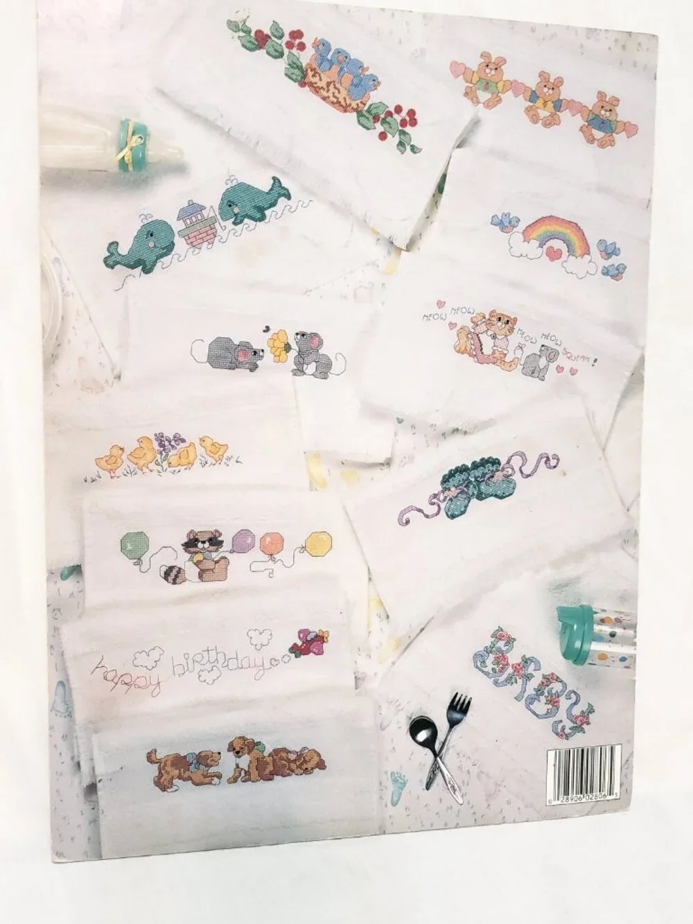 The Big Book of Baby Bibs Cross Stitch Leaflet 2806 Leisure Arts 1995 Elephant